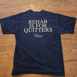 Vintage 1995 Rehab Is For Quitters T Shirt Bar Humor Graphic Tee L